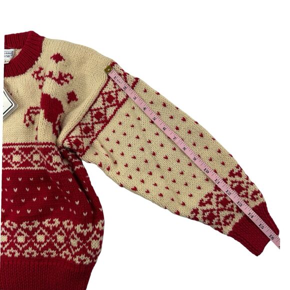 NEW One Of A Kind By Shirley Duffy Handmade Kids Reindeer Sweater 8/10 Medium - Picture 10 of 11